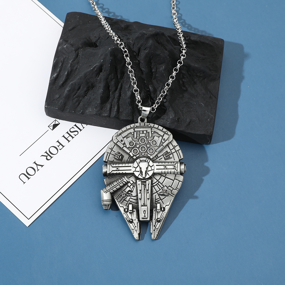 Vintage Tech Accessories - Vintage Spaceship Model Metal Necklace Trendy