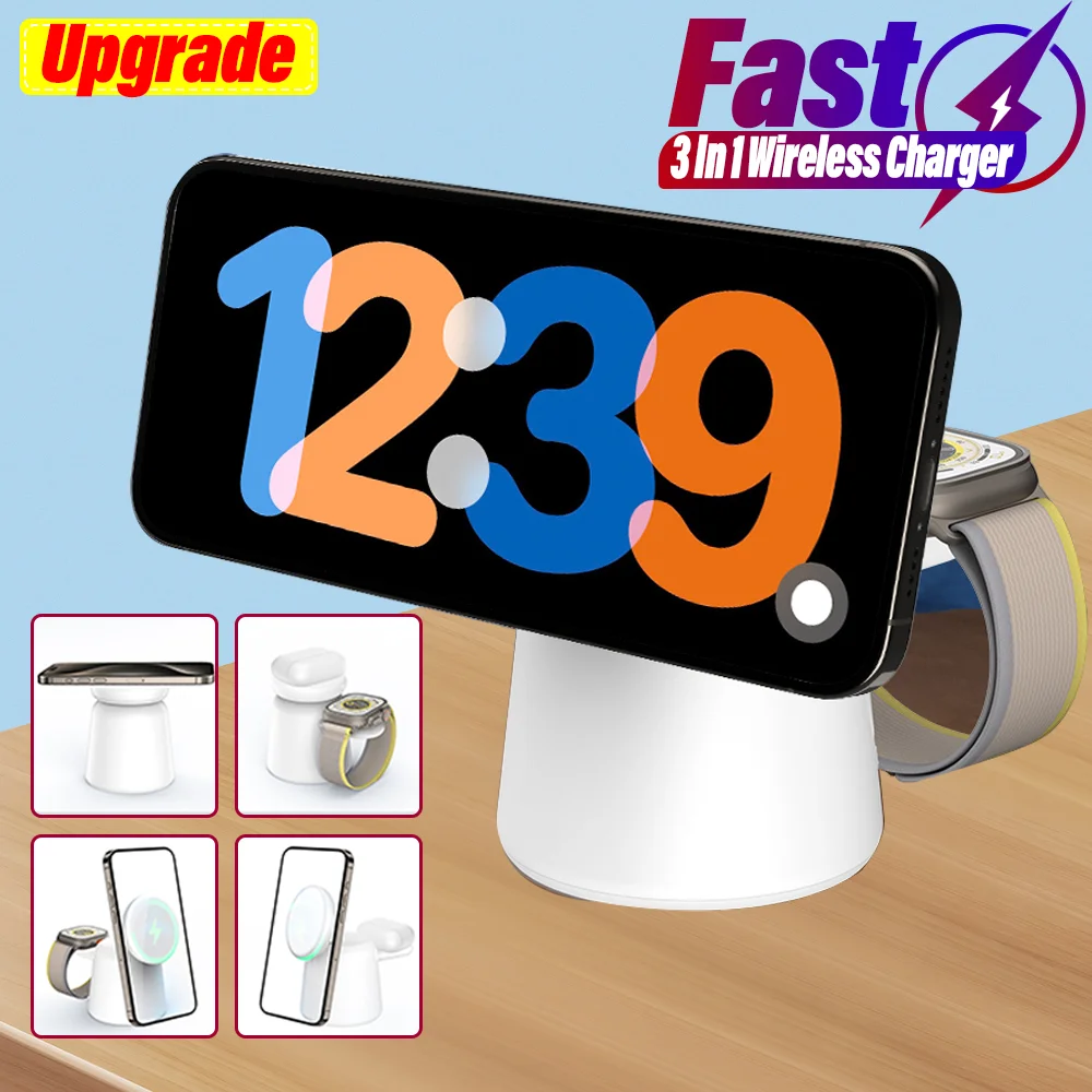 Wireless Charger 3 In 1 - 3 in 1 Magnetic Wireless Charger