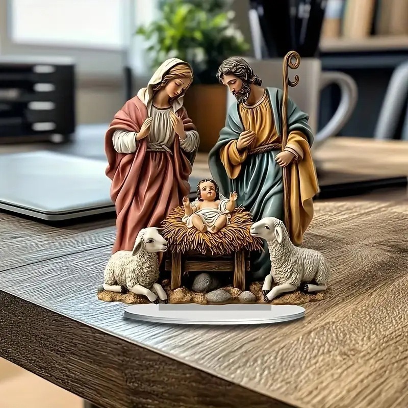 Tech Accessories For Office Desk - 2025 New Nativity Jesus Birth Scene