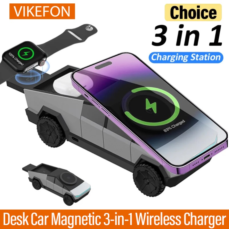 VIKEFON Desk Car Magnetic 3-in - Wireless Charger 3 In 1 บทวิจารณ์และราคา