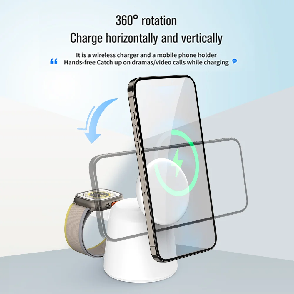 3 in 1 Magnetic Wireless Charg - Wireless Charger 3 In 1 บทวิจารณ์และราคา