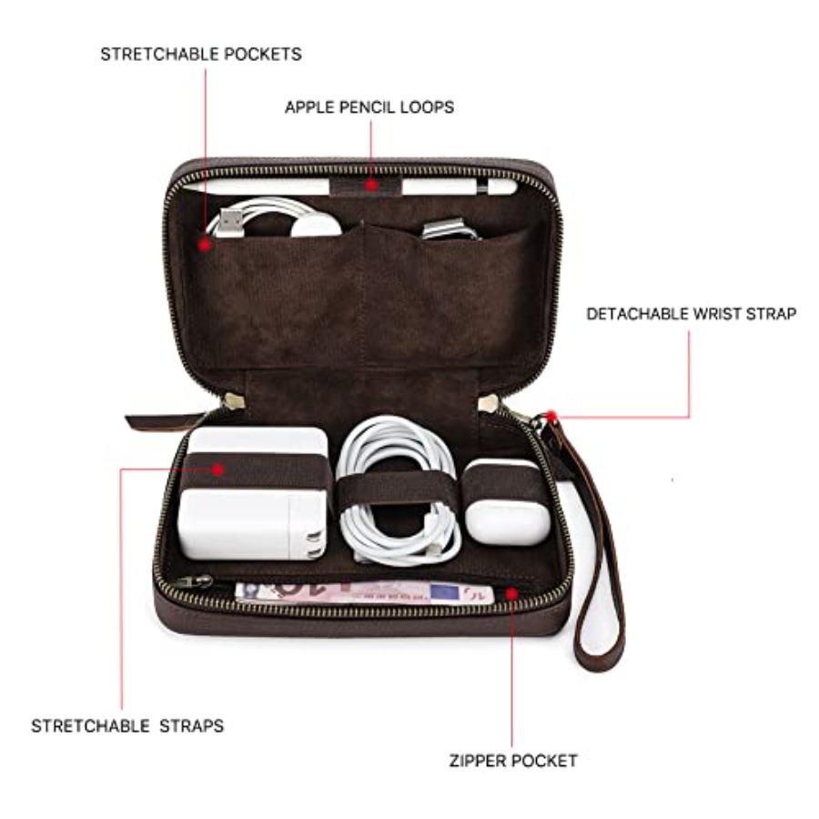 Full Grain Leather Electronic  - Tech Accessories For Travel บทวิจารณ์และราคา