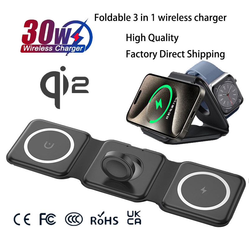 Universal Qi2 Magnetic Foldabl - Wireless Charger 3 In 1 บทวิจารณ์และราคา