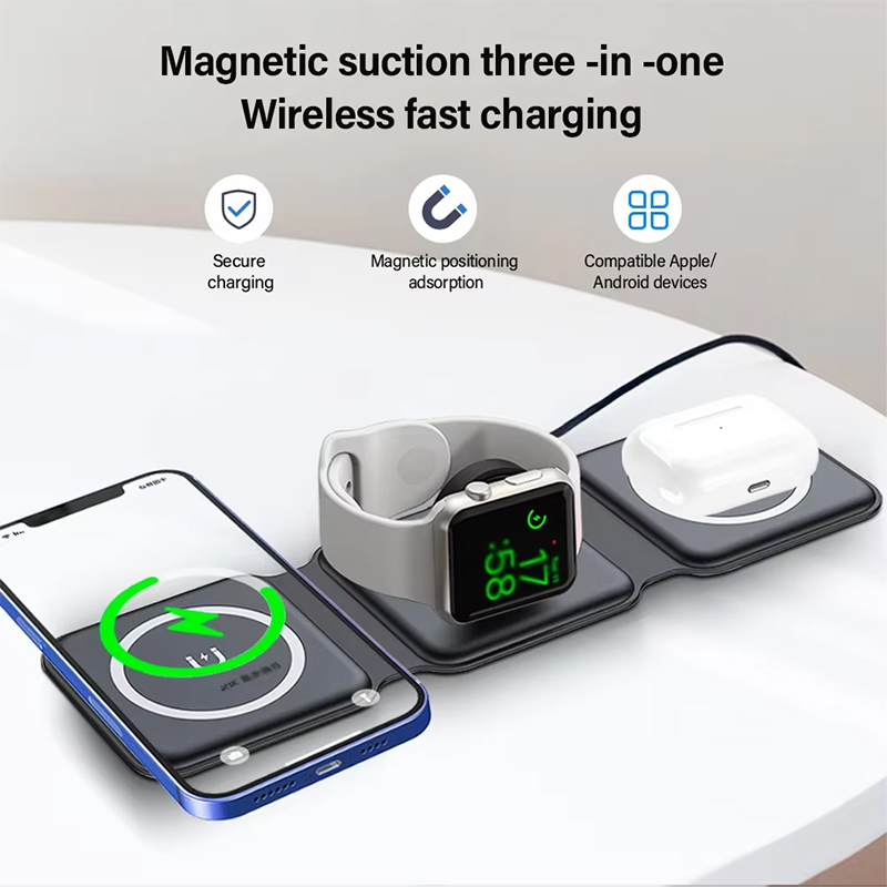 Universal Qi2 Magnetic Foldabl - Wireless Charger 3 In 1 บทวิจารณ์และราคา