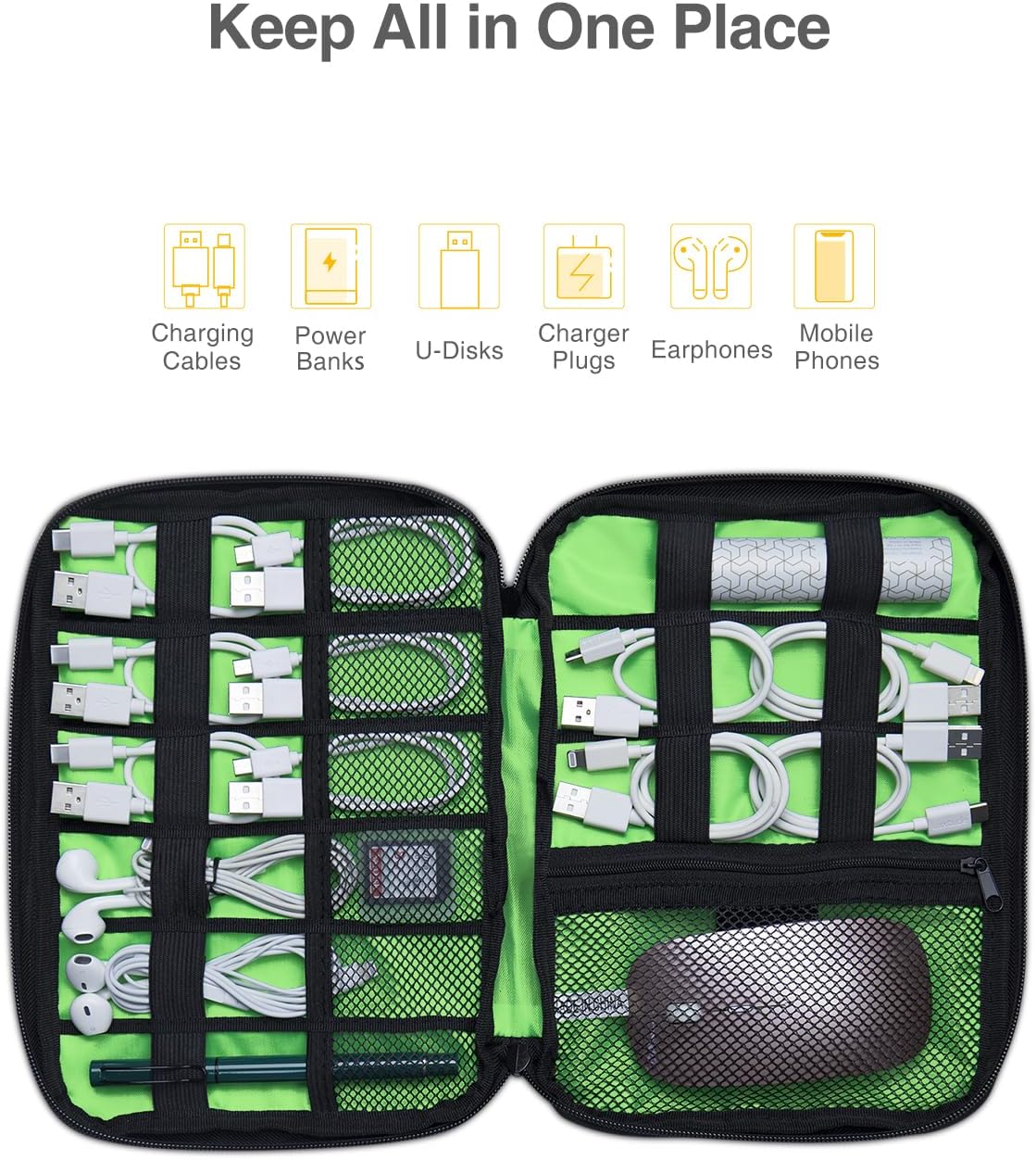 Travel Cable Organizer Bag, Fl - Tech Accessories For Travel บทวิจารณ์และราคา