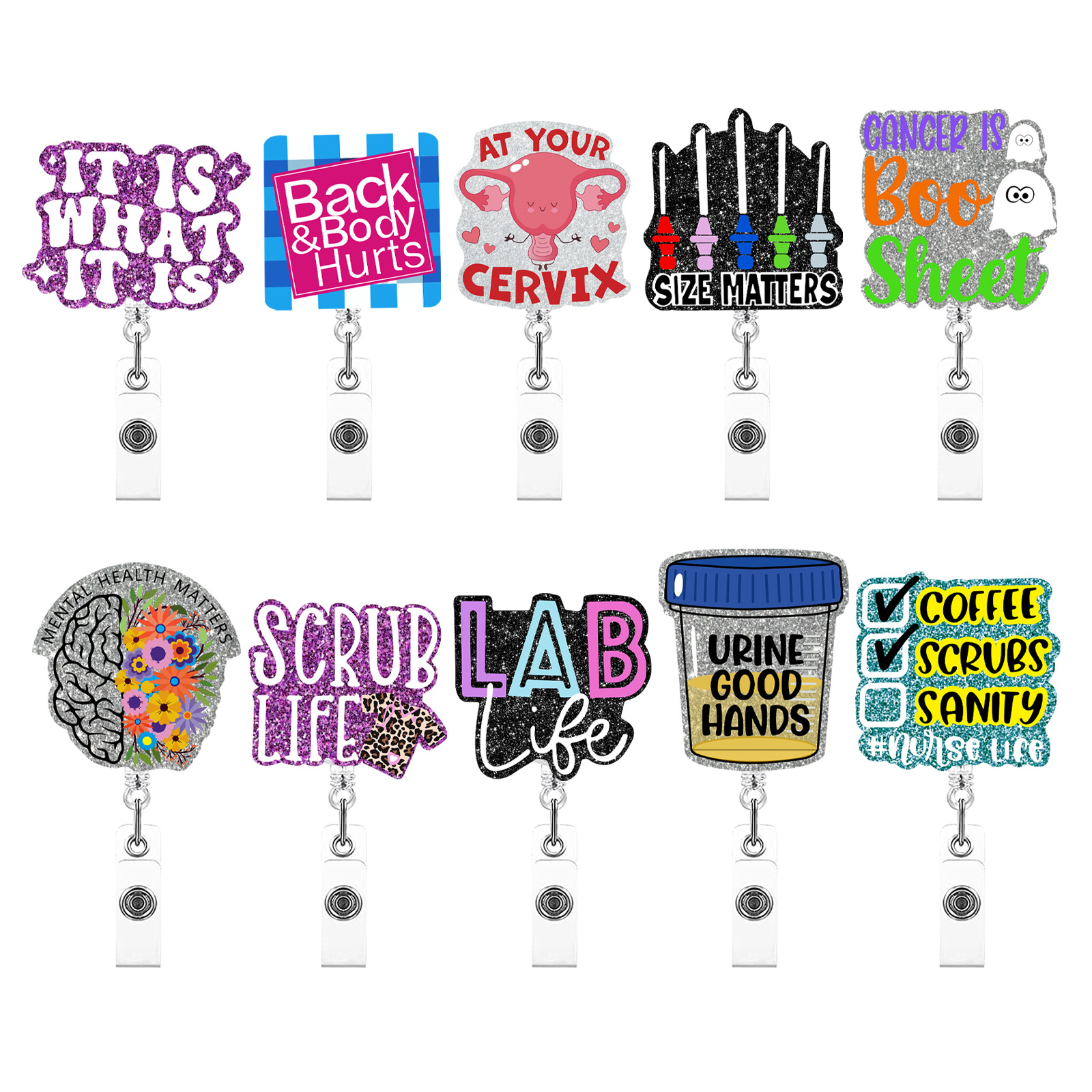 New Glitter Acrylic Nurse Badg - Xray Tech Accessories บทวิจารณ์และราคา
