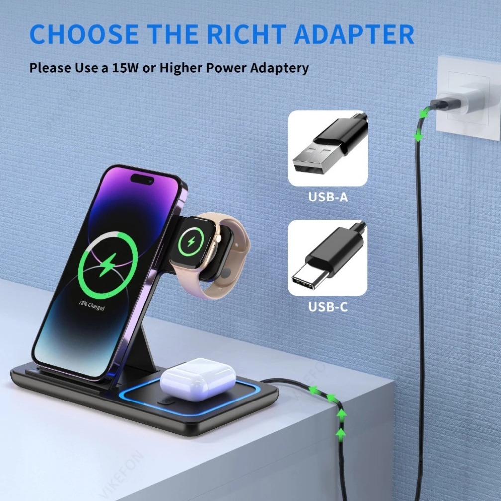 Foldable 3 in 1 Wireless Charg - Wireless Charger 3 In 1 บทวิจารณ์และราคา