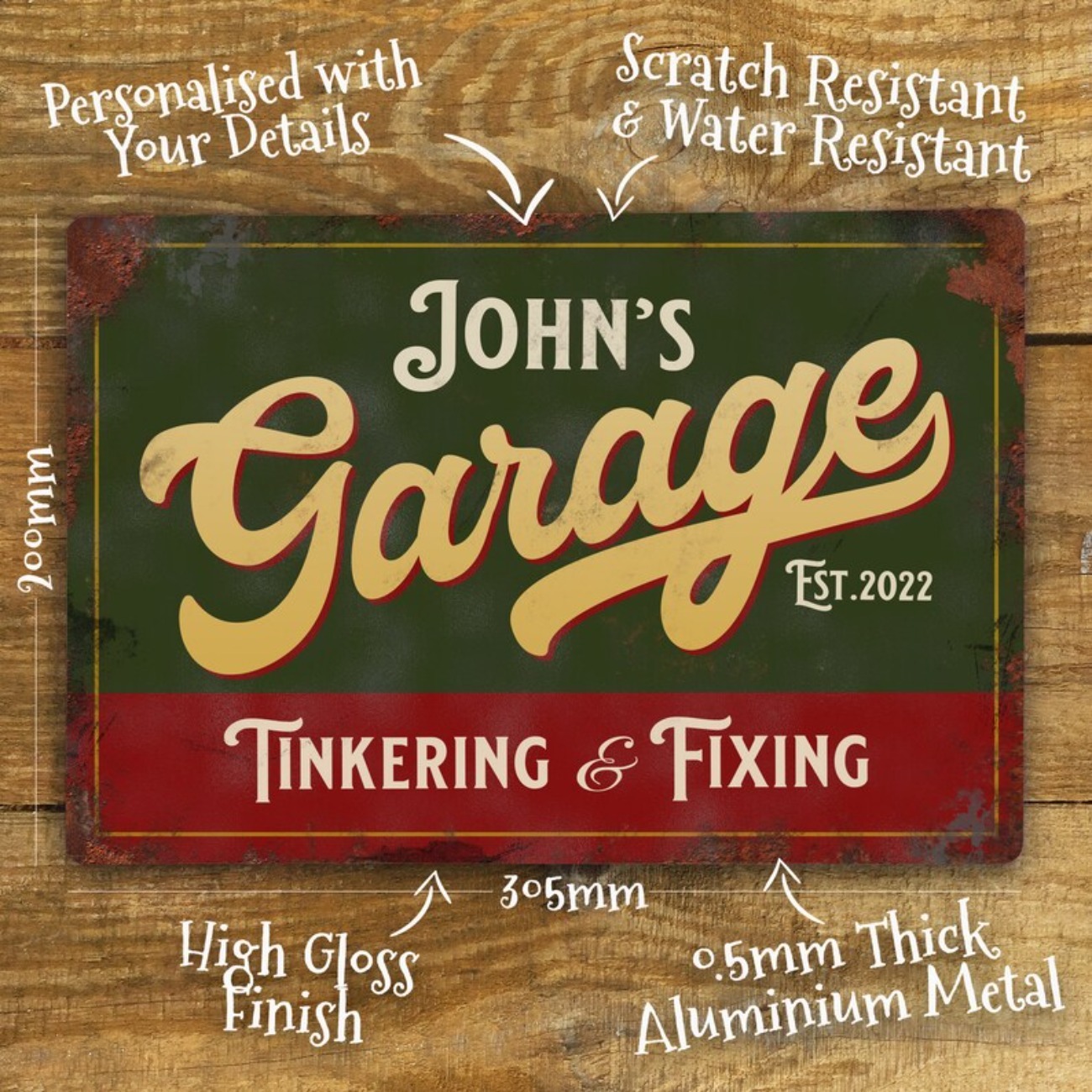 Custom Personalised Garage Met - Vintage Tech Accessories บทวิจารณ์และราคา