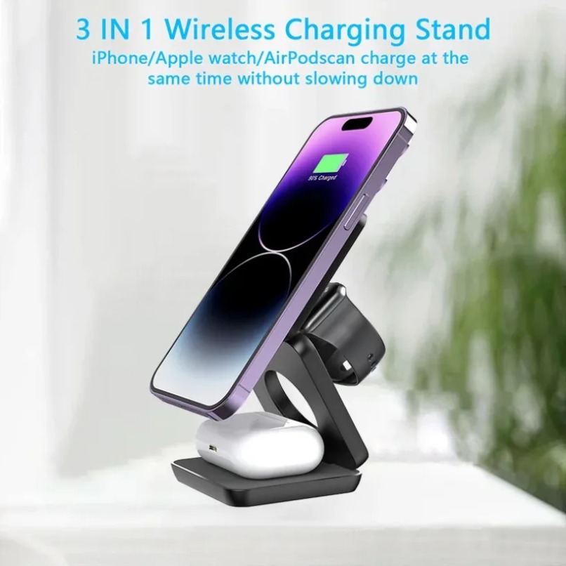 3 in 1 Foldable Magnetic Wirel - Wireless Charger 3 In 1 บทวิจารณ์และราคา