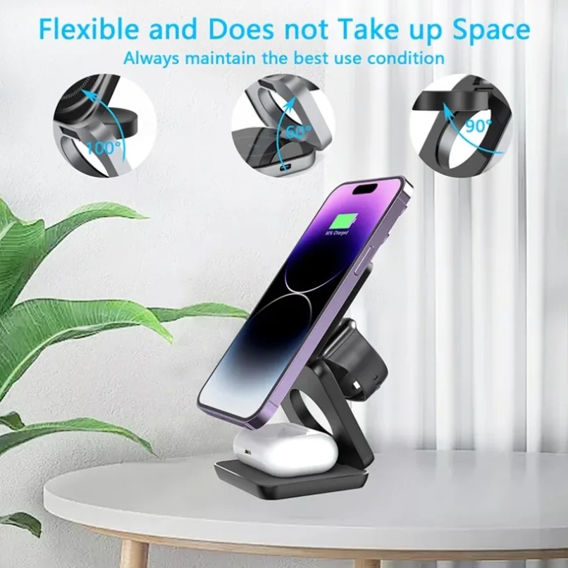 3 in 1 Foldable Magnetic Wirel - Wireless Charger 3 In 1 บทวิจารณ์และราคา
