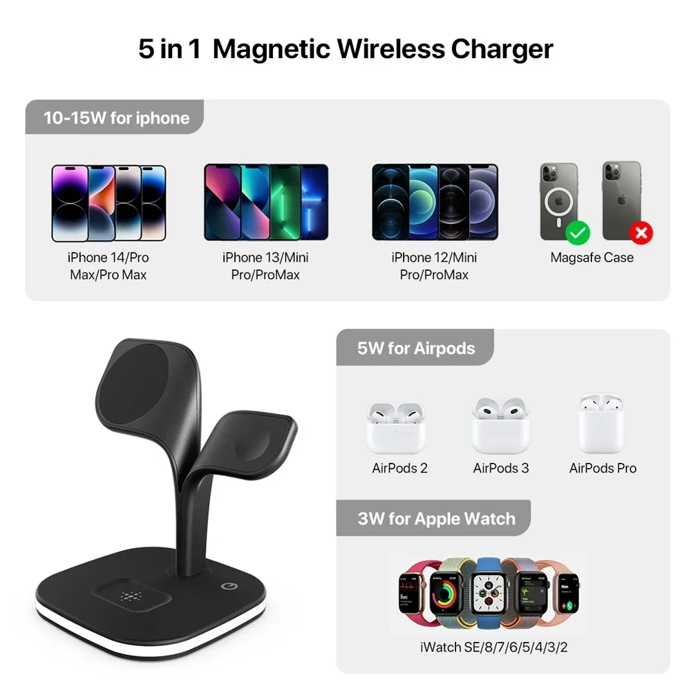 Magnetic 3 in 1 Wireless Charg - Wireless Charger 3 In 1 บทวิจารณ์และราคา