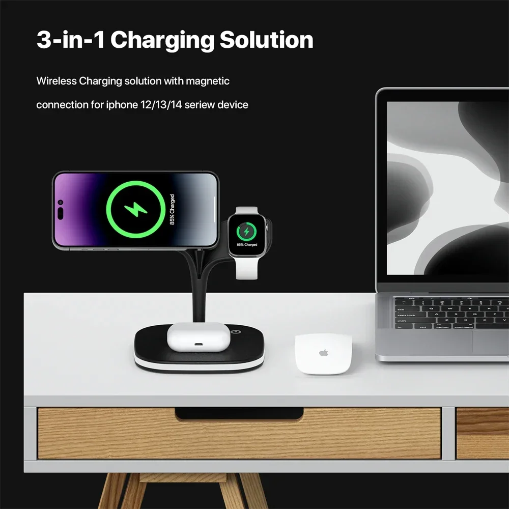Magnetic 3 in 1 Wireless Charg - Wireless Charger 3 In 1 บทวิจารณ์และราคา